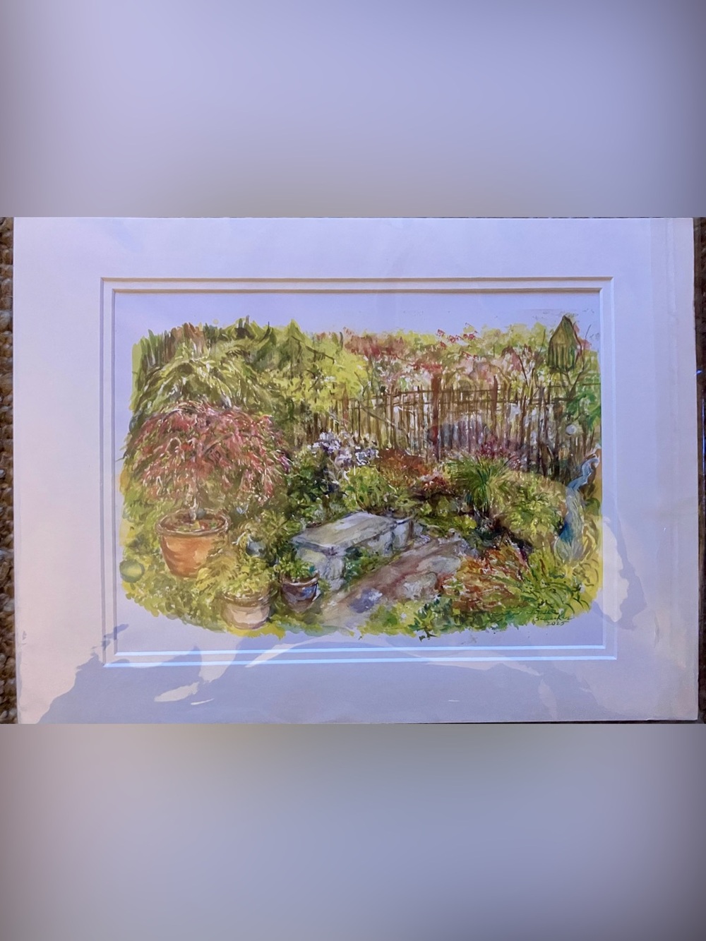 Linda Seucker "Summer Garden PNW" Matted Fine Art Print